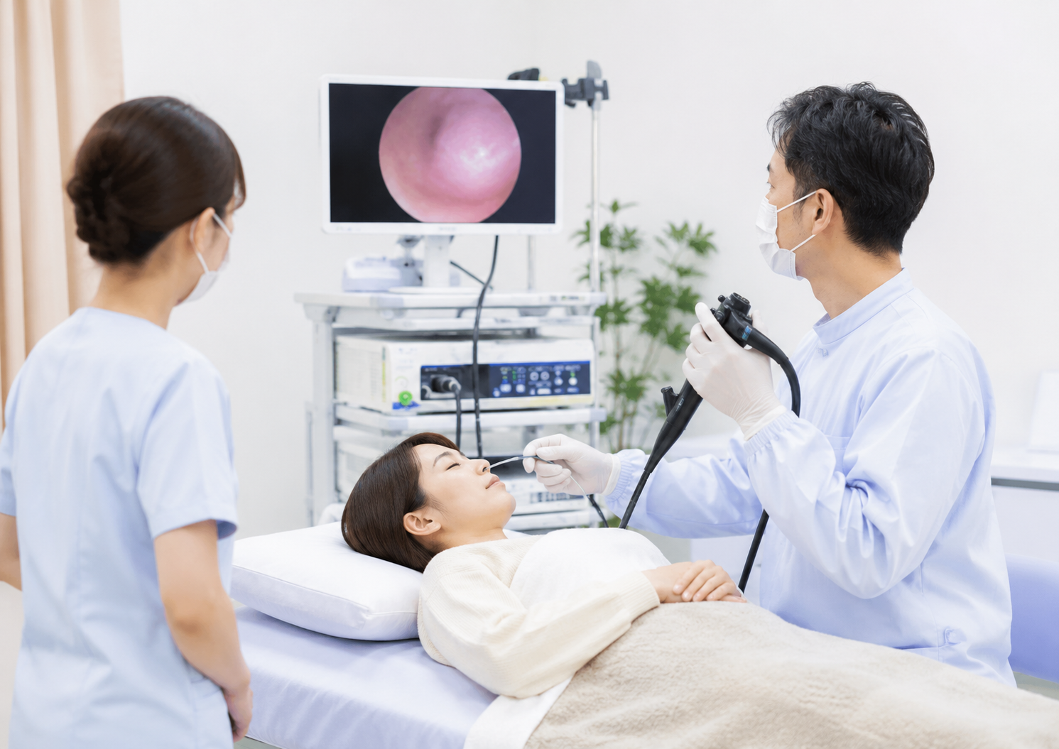 苦痛を抑えた内視鏡検査