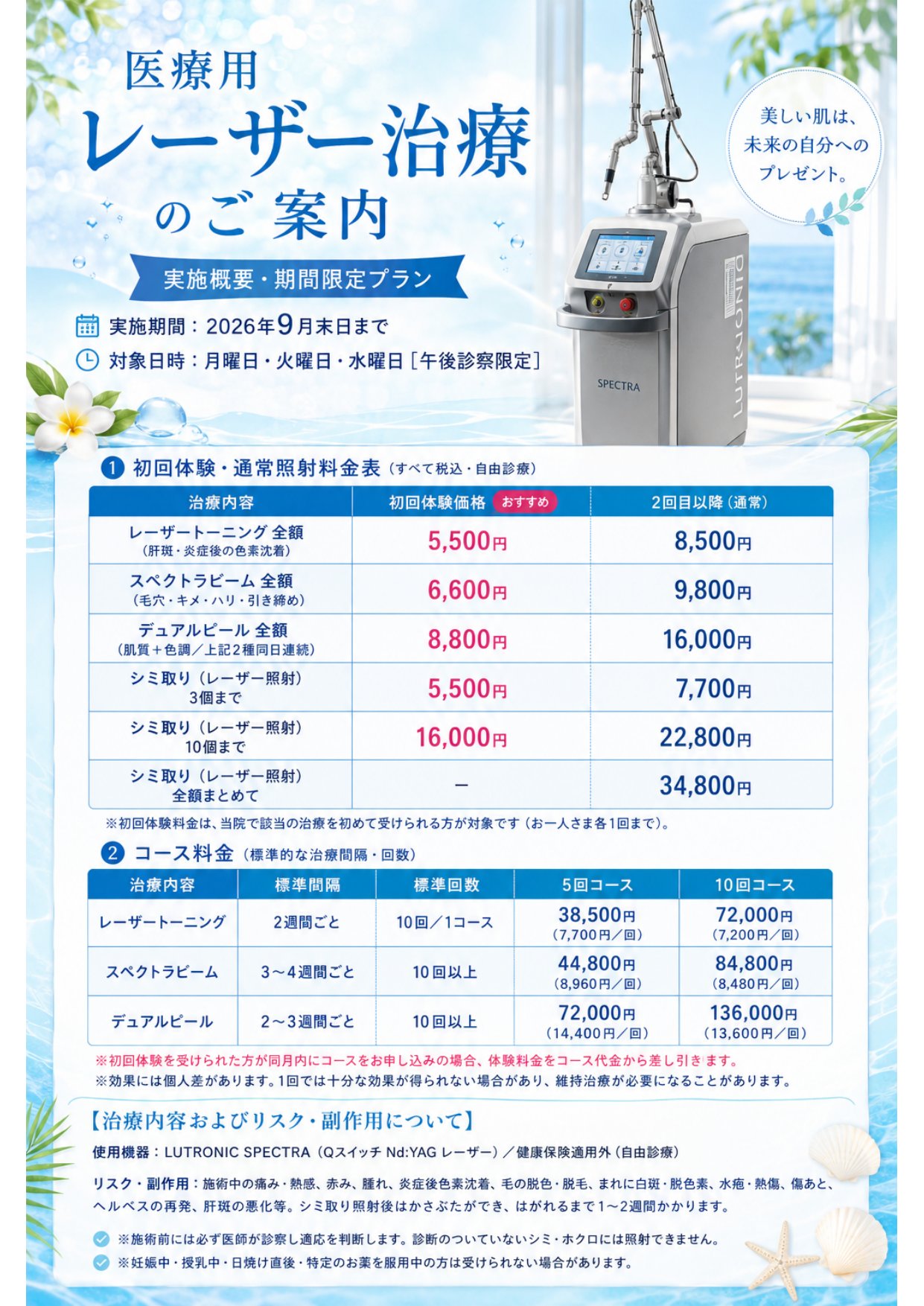 医療用レーザー治療のご案内